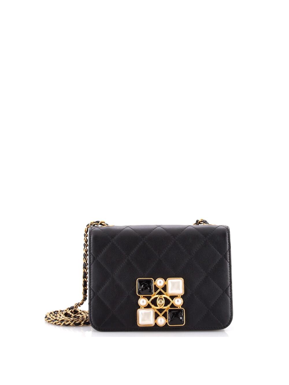 Chanel Resin And Pearl Cc Full Flap Bag #220662C45B